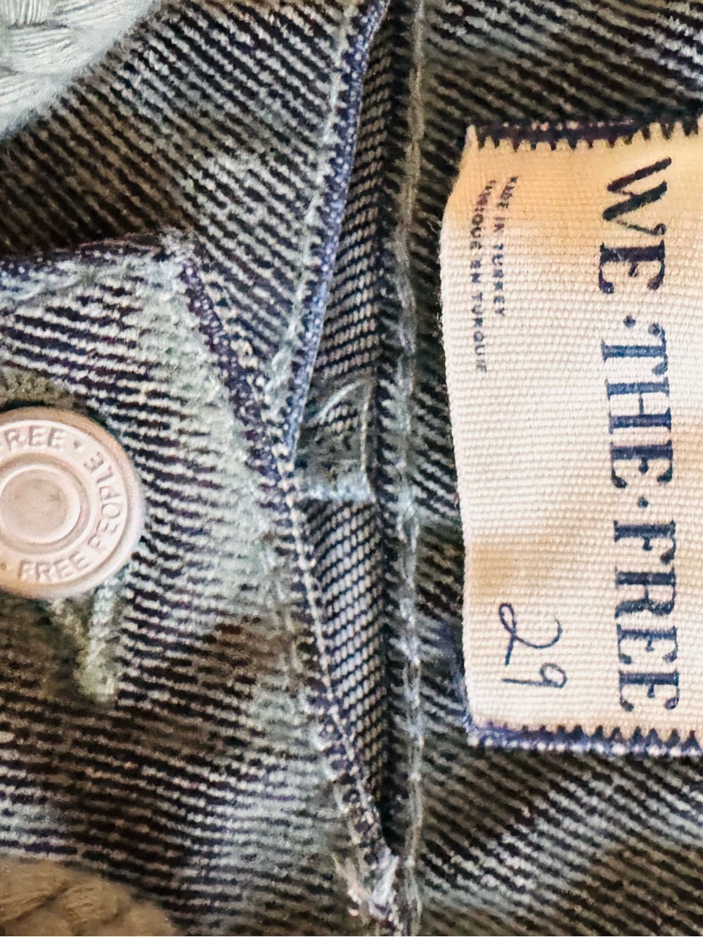 We The Free Moxie Pull On  Green/Teal Brushed Corduroy Drawstring Pants - Picture 3 of 3